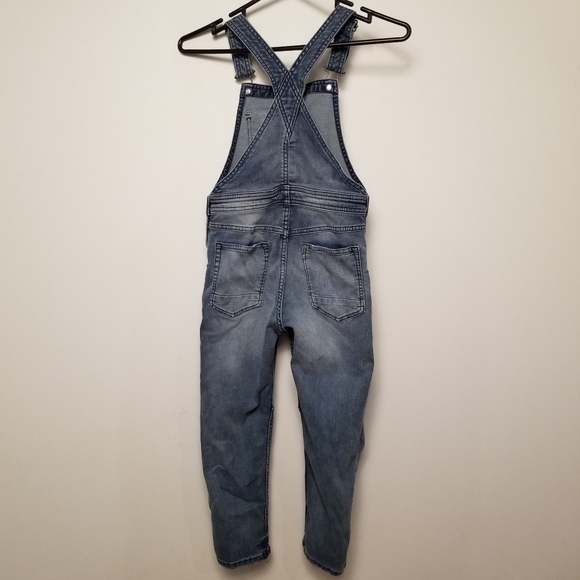 H&M Kids Distressed Denim Overalls,  sz 7-8 - Picture 4 of 11